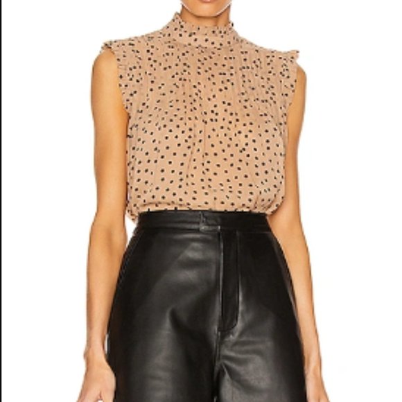 Ganni Tops - GANNI  Pintuck Ruffle Swing Top Size 12